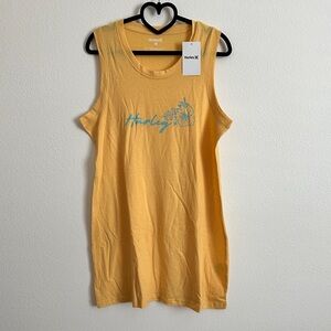Hurley Yellow Graphic Cotton Blend Dress Size M